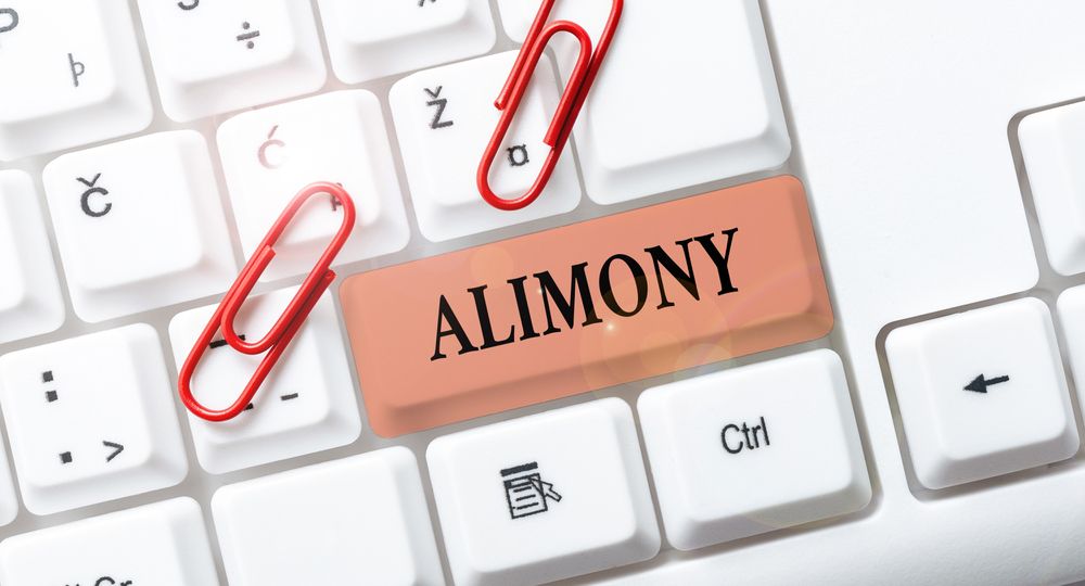 Sign displaying Alimony. Word for money paid to either husband or wife after a divorce by court order Upgrading And Repairing Old Website, Enhancing Software Codes