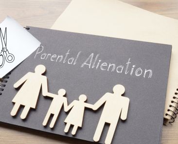 Parental alienation is shown using a text