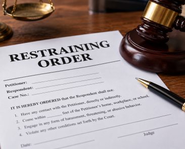 Restraining Order on a Legal Desk
